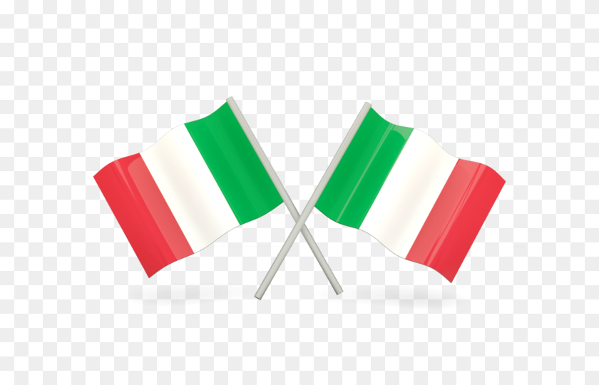 640x480 Два Волнистых Флага Иллюстрации Флага Италии - Флаг Италии Png