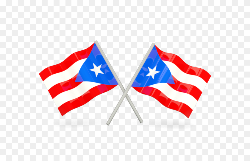 640x480 Two Wavy Flags Illustration Of Flag Of Puerto Rico - Puerto Rican Flag PNG