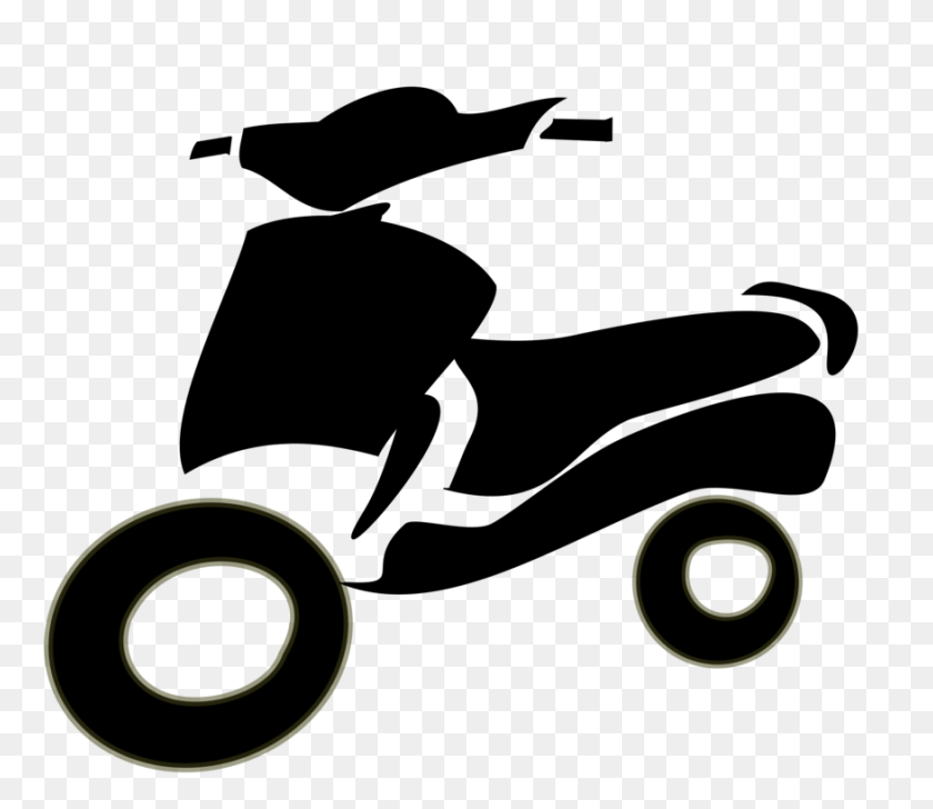 875x750 Two Wheeler Scooter Motorcycle Bicycle Download - Scooter Clipart Black And White
