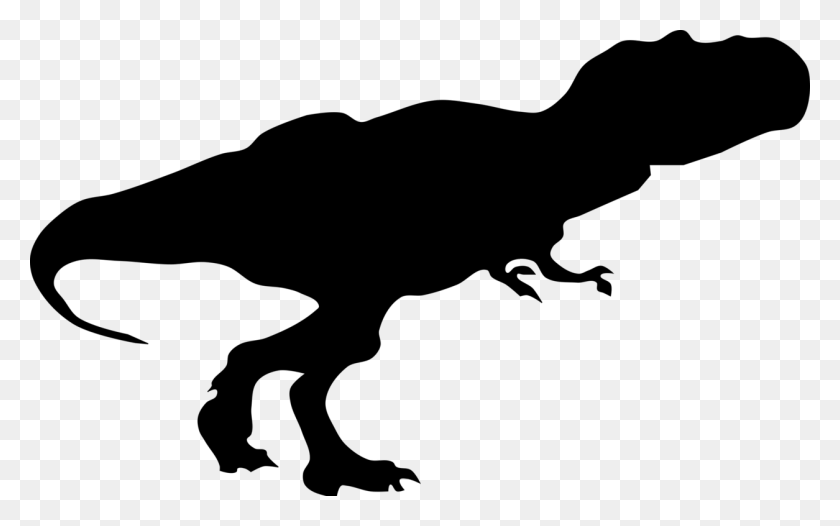 1255x750 Тиранозавр Динозавр Силуэт Животного - Т Рекс Клипарт Черный И Белый