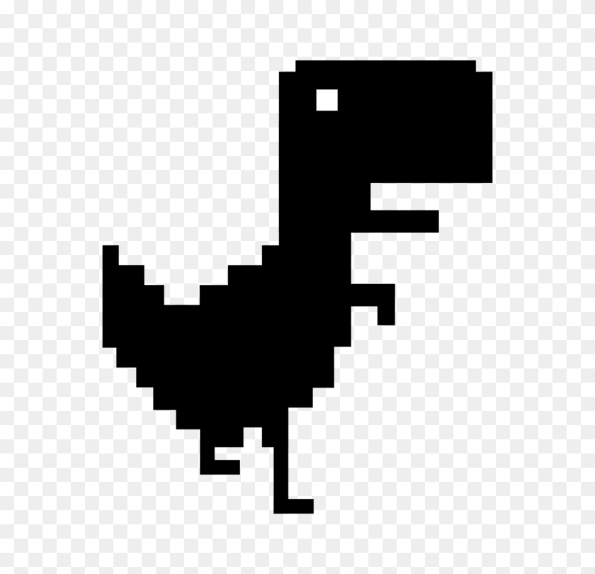 750x750 Тираннозавр Google Chrome Android Прыгающий Динозавр Бесплатно - Робот Клипарт Черный И Белый