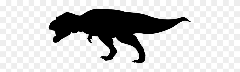 500x192 Tyrannosaurus Rex Silhouette - T Rex Clipart Blanco Y Negro