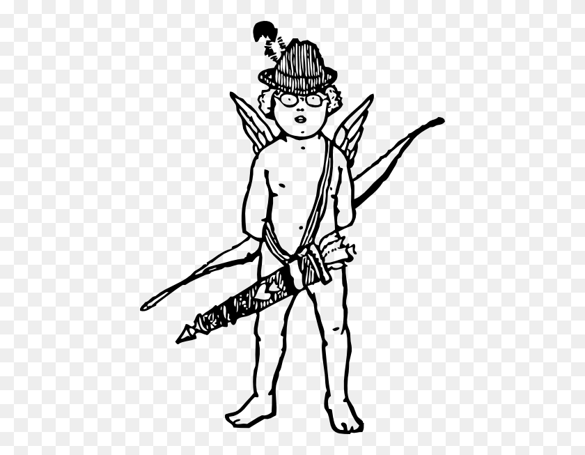 438x593 Tyrol Cupid Clip Art - Cupid Clipart Black And White