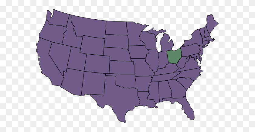 600x377 Mapa De Estados Unidos Resaltando Imágenes Prediseñadas De Ohio - Imágenes Prediseñadas Del Estado De Pensilvania