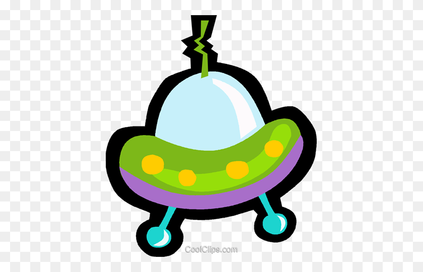 419x480 Ufo, Space Ship Royalty Free Vector Clip Art Illustration - Ufo Clipart