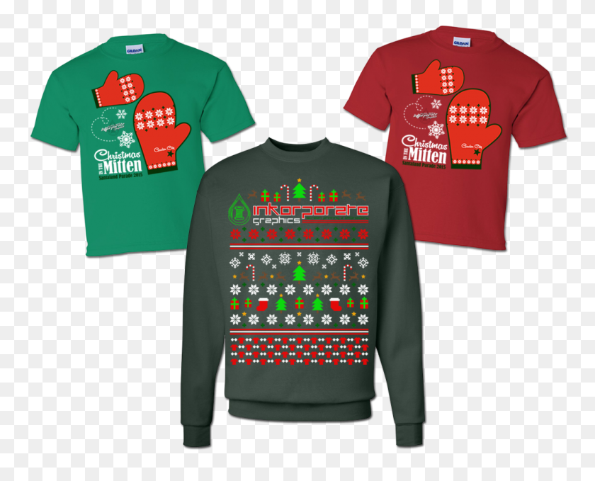 1080x858 Ugly Christmas Sweater Christmas In The Mitten On Behance - Ugly Christmas Sweater PNG