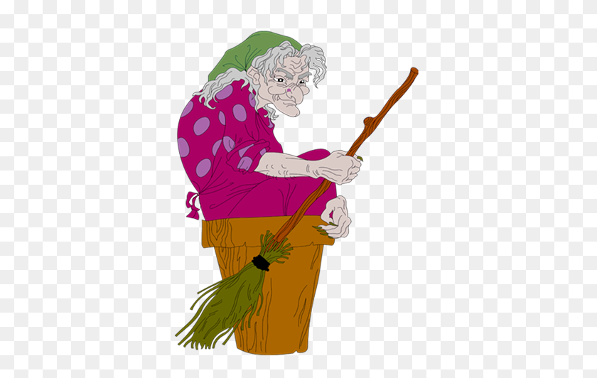 348x472 Ugly Witch With Broom Png - Witch On Broom Clipart
