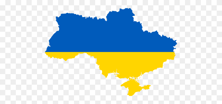 500x333 Ukraine Map With Flag Over It Vector Clip Art - Italy Map Clipart