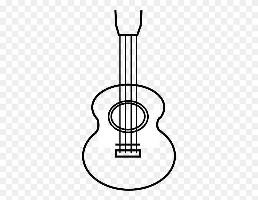306x592 Ukulele Clipart Green - Bass Clipart Black And White