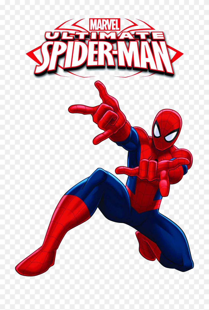 1200x1821 Ultimate Spiderman With Logo Clipart - Spider Clipart Transparent