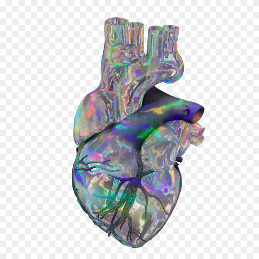 800x800 Ultrabianka Holographic Heart - Holographic PNG