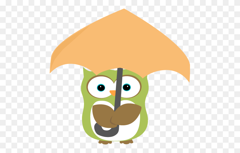 491x476 Umbrella Clipart Animal - Spring Owl Clipart
