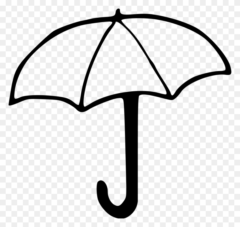 900x850 Umbrella Clipart Black And White - Jacket Clipart Black And White