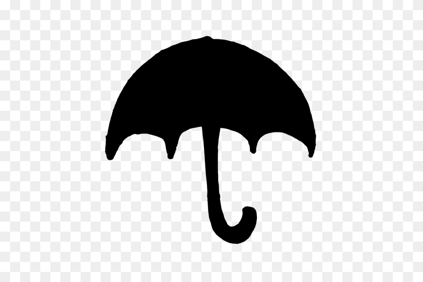 500x500 Umbrella Clipart Silhouette - Girl With Umbrella Clipart
