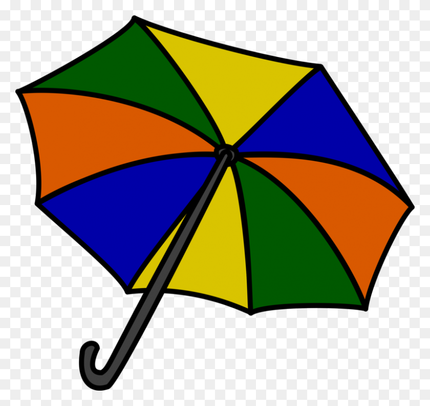 799x750 Umbrella Drawing Download Art - Umbrella With Rain Clipart