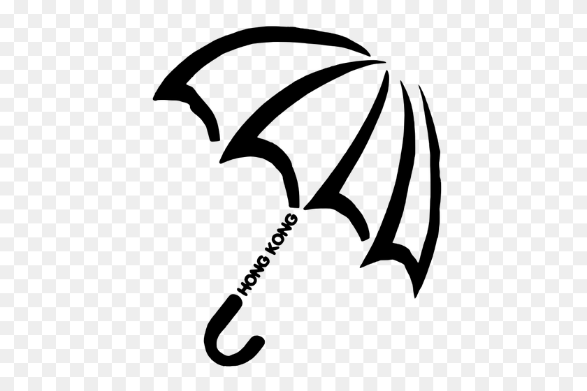 500x500 Знак Движения Зонтик Векторный Клипарт - Пляжный Зонтик Клипарт Черный И Белый