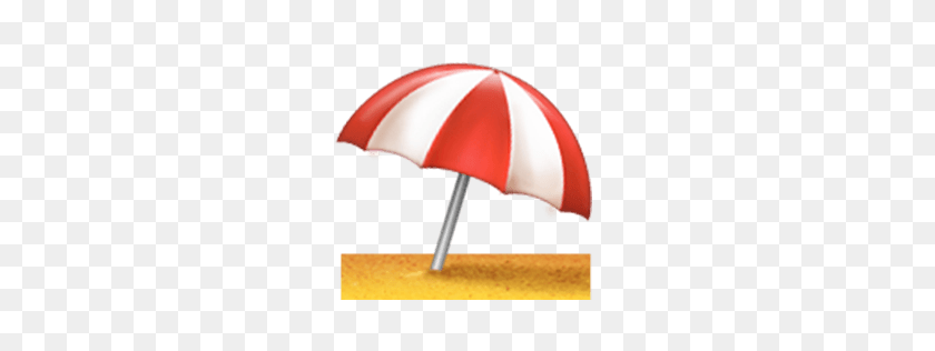256x256 Umbrella On Ground Emoji For Facebook, Email Sms Id - Beach Emoji PNG