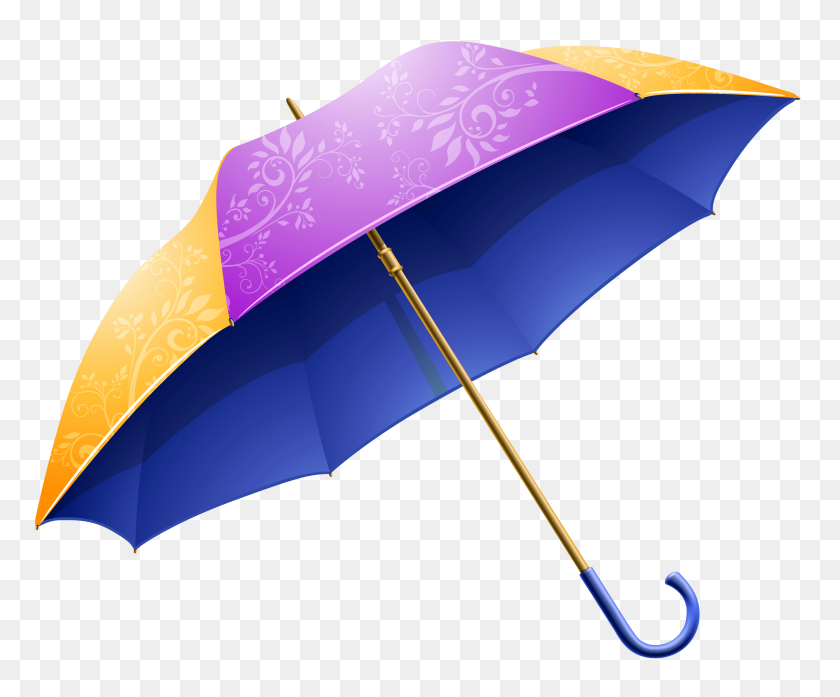 3000x2451 Umbrella Purple Yellow Transparent Png - Umbrella PNG