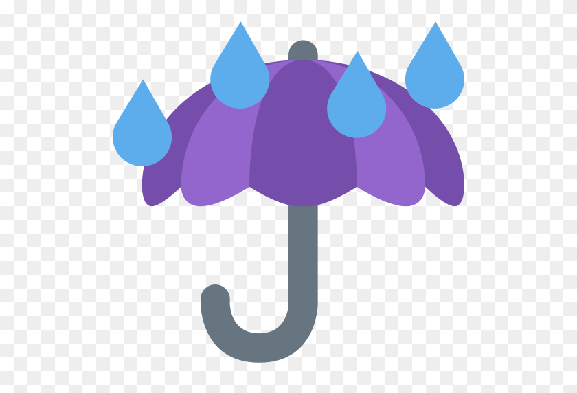 512x512 Зонт С Каплями Дождя Emoji - Зонтик Дождь Клипарт
