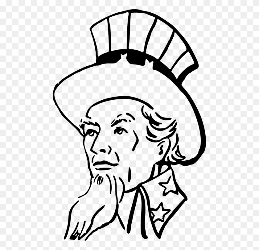 497x750 Uncle Sam Drawing Black And White Family - Personification Clipart
