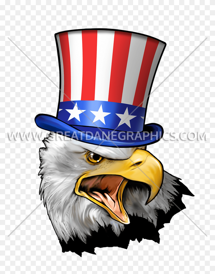 825x1071 Uncle Sam Eagle Production Ready Artwork For T Shirt Printing - Uncle Sam Hat PNG