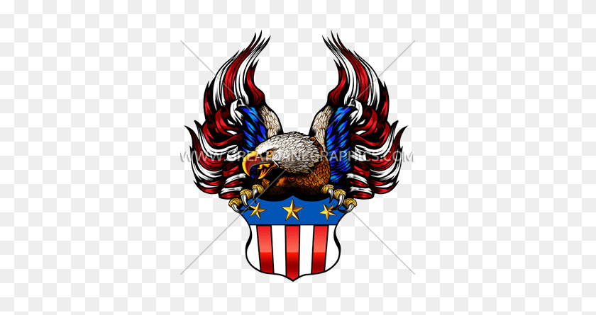 331x385 Uncle Sam Eagle Production Ready Artwork For T Shirt Printing - Eagle And Flag Clipart