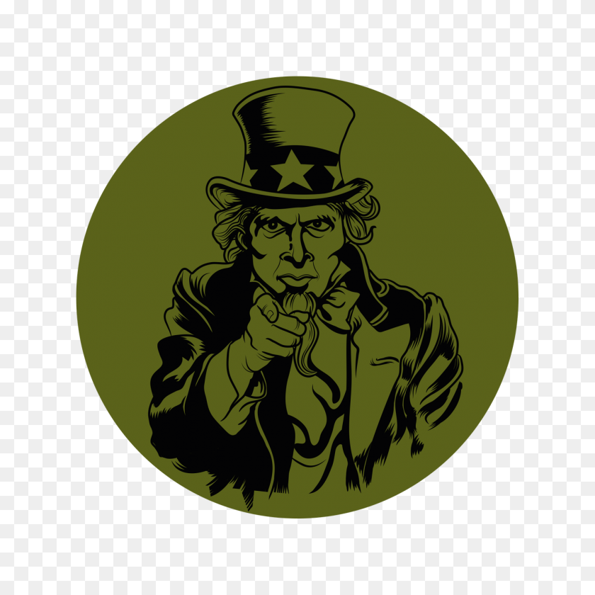 1280x1280 Uncle Sam Knob Sticker - Uncle Sam Hat PNG