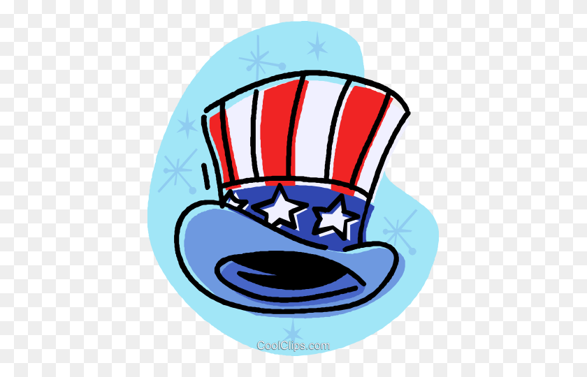 417x480 Uncle Sam's Top Hat Royalty Free Vector Clip Art Illustration - Top Hat Clipart