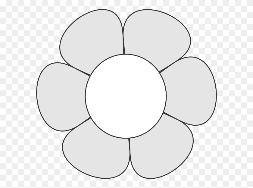 600x564 Uncolored Daisy Png, Clip Art For Web - Daisy Clipart