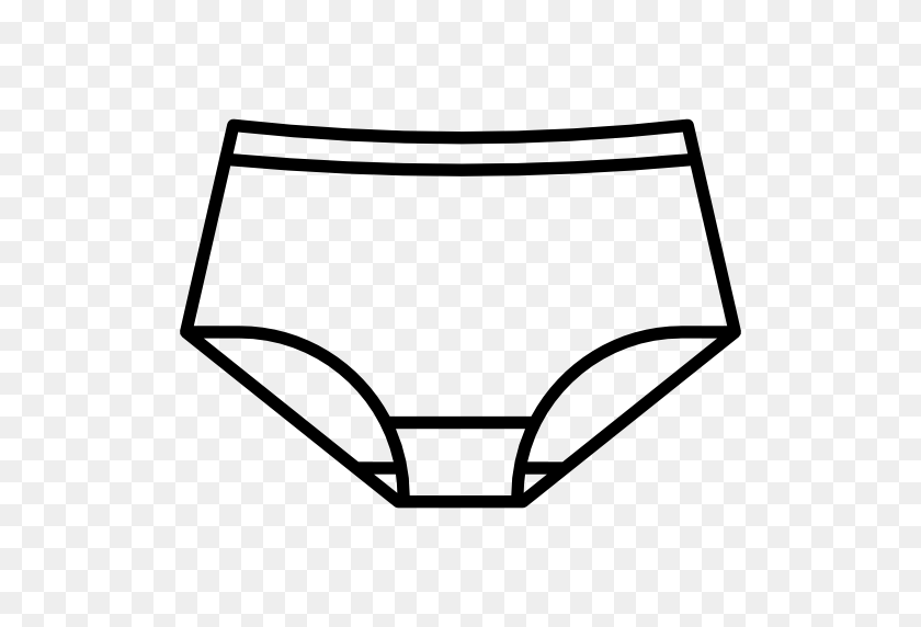 512x512 Underwear, Knickers, Femenine, Fashion, Underpants, Panties Icon - Swimsuit Clipart Black And White