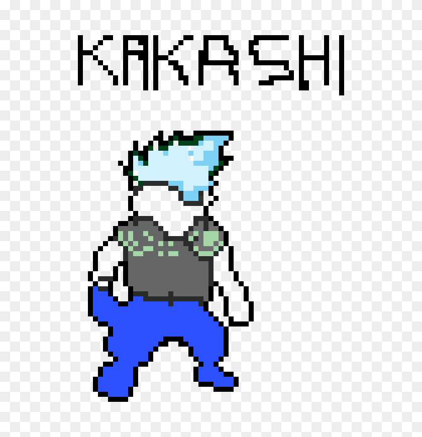 710x810 Unfinished Kakashi Pixel Art Maker - Kakashi PNG