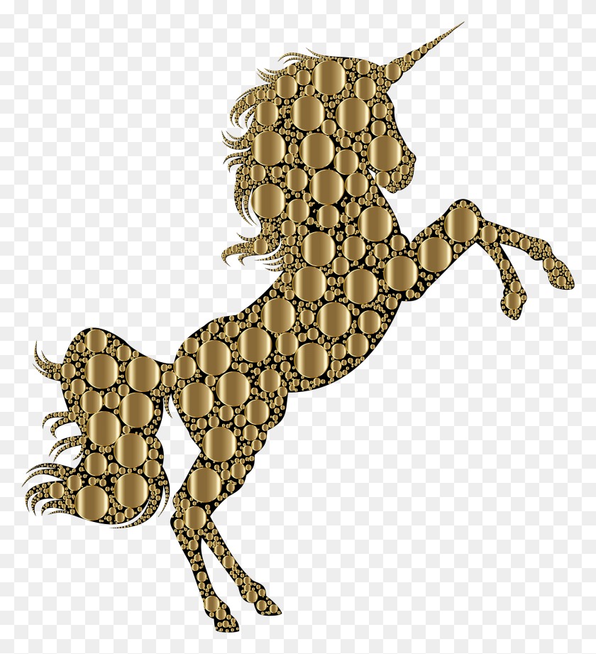 2078x2296 Unicorn Clipart Gold - Unicorn Clipart Images