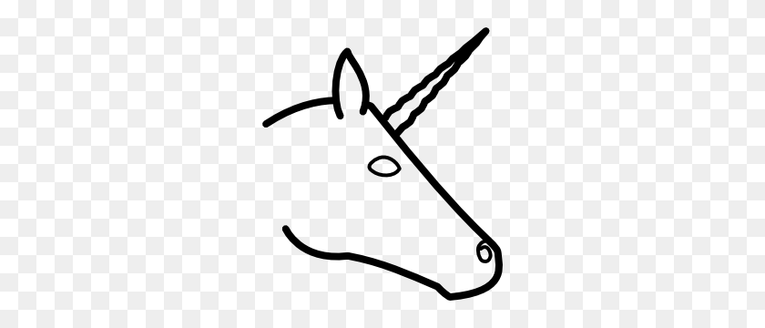 264x300 Unicorn Head Profile Clip Art - Cute Unicorn Clipart
