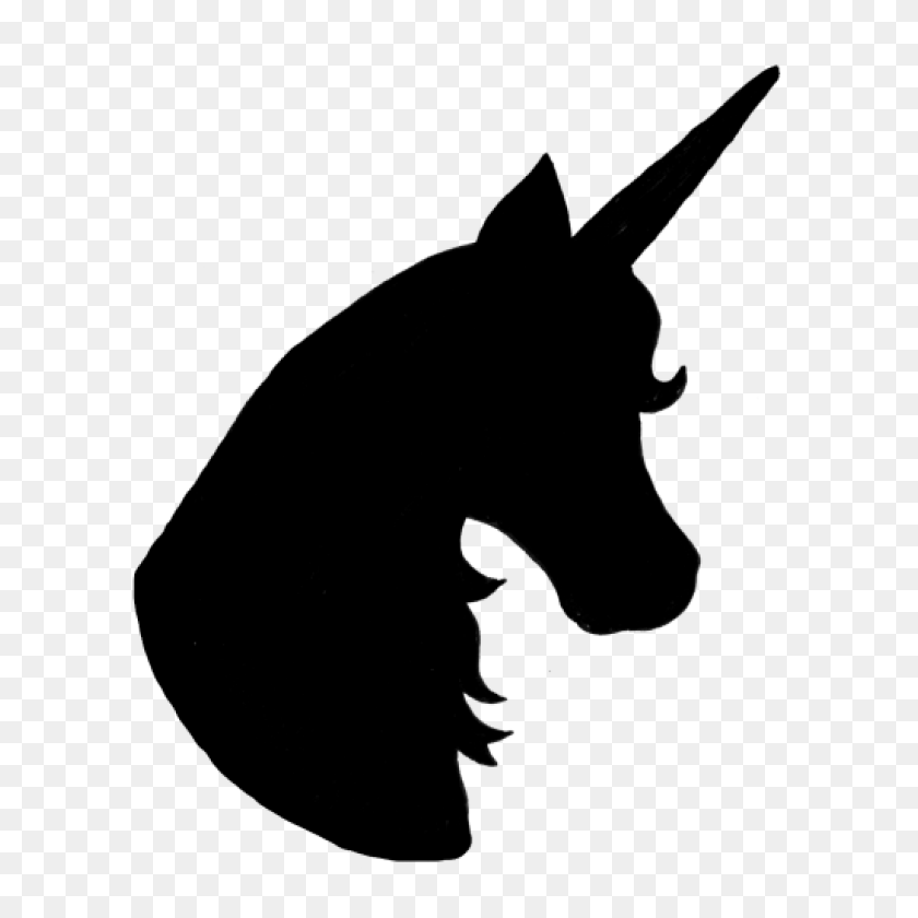 1024x1024 Unicorn Head Silhouette Wave Clipart - Waves Clipart PNG
