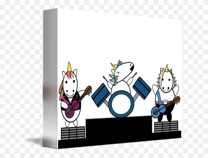 650x579 Unicornio Kawaii Punk Band - Imágenes Prediseñadas De Punk Rock