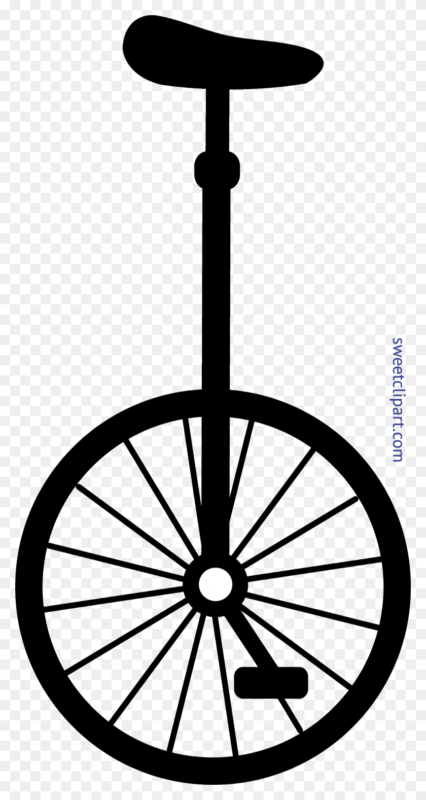 2654x5163 Unicycle Black Clip Art - Wheel Clipart