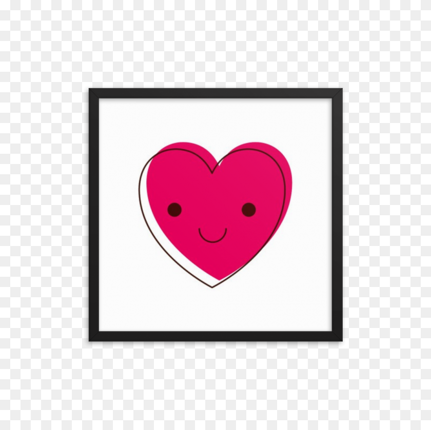 1000x1000 Unisex Short Sleeve T Shirt Heart In Smiling Expression - Short Sleeve Shirt Clipart