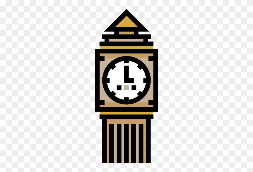 512x512 Достопримечательности Соединенного Королевства - Клипарт Часовая Башня