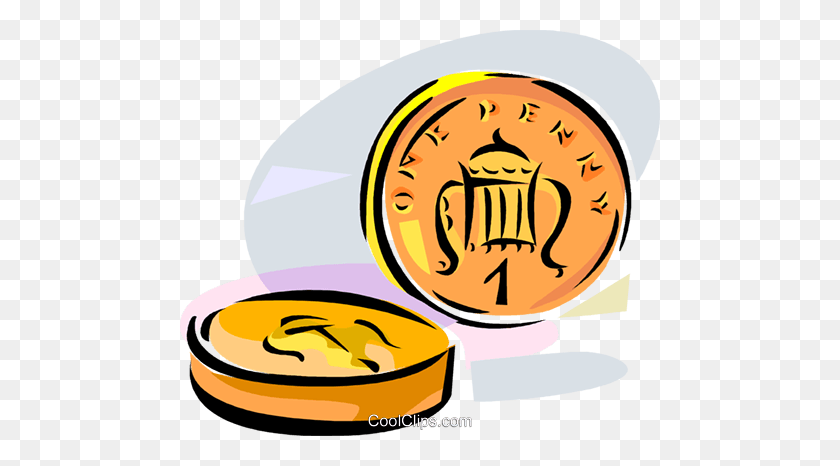 480x406 Reino Unido Penny Coin Royalty Free Vector Clipart - Kingdom Clipart