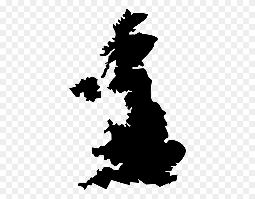 384x597 Объединенный Кингдон Черная Карта Великобритании Картинки - Объединенный Клипарт