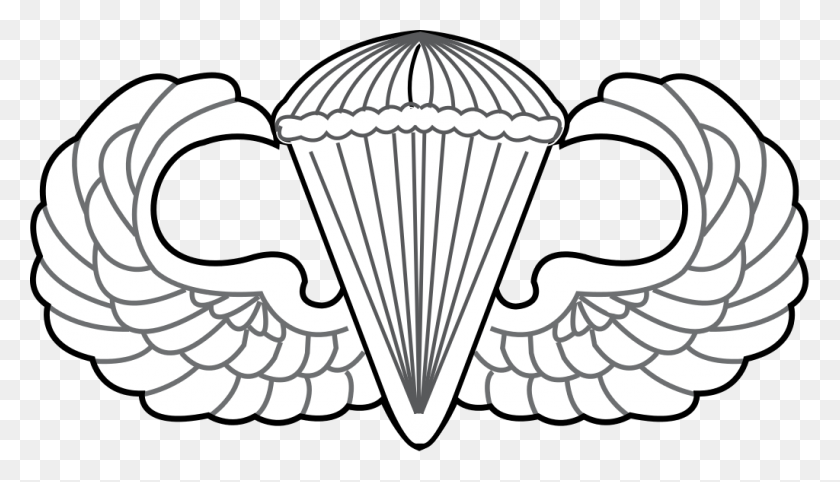 1024x555 United States Air Force Parachutist Badge - Us Air Force Clipart