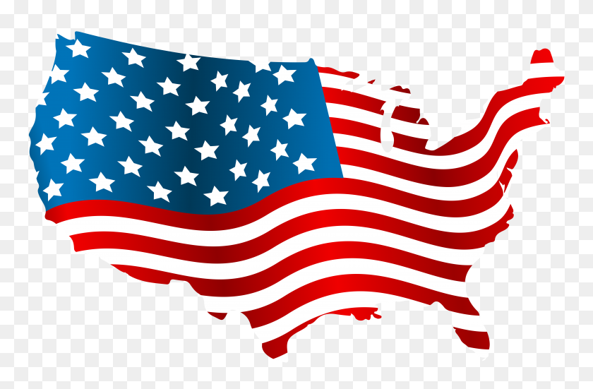 8000x5042 United States Clipart Transparent - American Flag Clipart Transparent