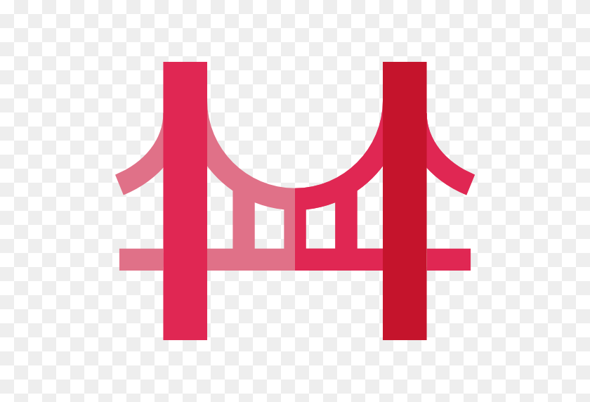 512x512 United States, Monument, Engineering, Landmark, Monuments, Golden - Golden Gate Clipart