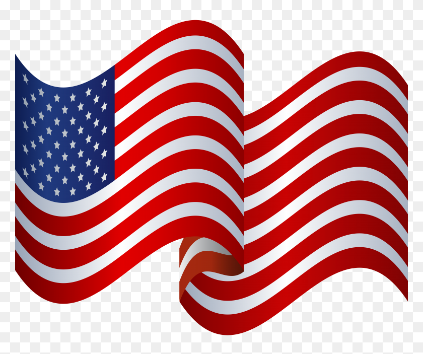 8000x6603 United States Waving Flag Png Clip Art Gallery - Waving Flag Clipart