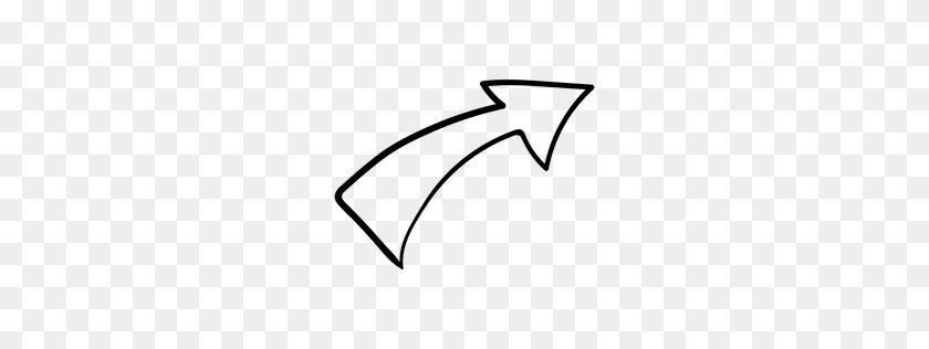 256x256 Up Arrow Illustration - White Curved Arrow PNG