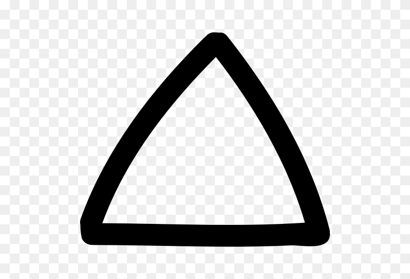 512x512 Значок Треугольник Стрелка Вверх Рисованной Контур Png - Контур Треугольника Png