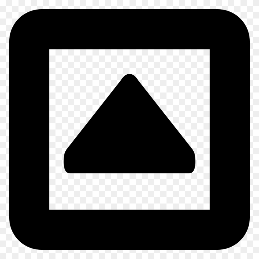 980x980 Up Arrow Triangle In A Square Gross Outline Png Icon Free - Square Outline PNG