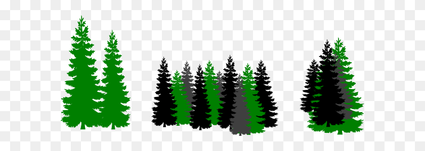 600x239 Up North Trees Clip Art - Biome Clipart
