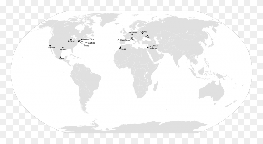 1200x616 Обновленная Карта Расположения Карт Cs Go В Реальной Жизни - Векторная Карта Мира В Формате Png