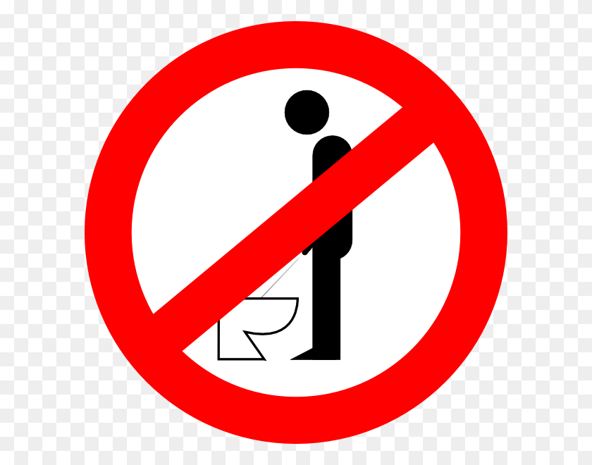 600x600 Urinating While Standing Is Forbidden Clip Art - Pee Clipart